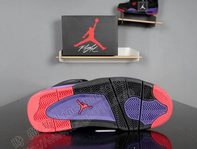Nike男鞋 耐克喬丹4代 猛龍 黑紫 Nike男款藍球鞋  hdx13220